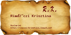 Rimóczi Krisztina névjegykártya